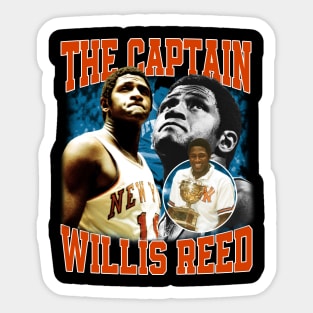 Willis Reed The Captain Basketball Legend Signature Vintage Retro 80s 90s Bootleg Rap Style Sticker